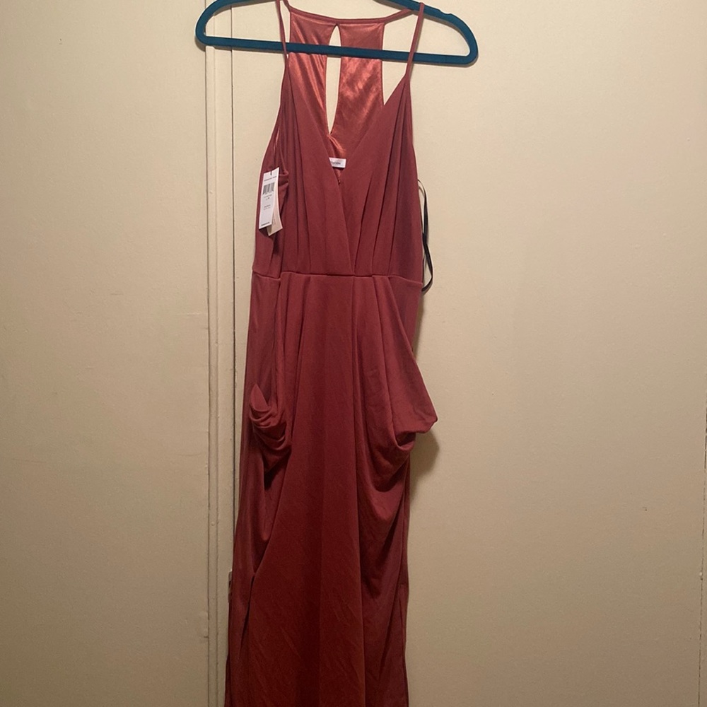 BCBGeneration draped ruby wine midi dress in size medium